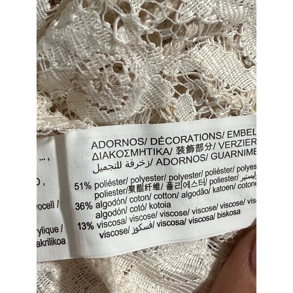 Zara Lace Cami Tank Top Beige Gold Floral Sleeveless Summer Festival S - Picture 6 of 7